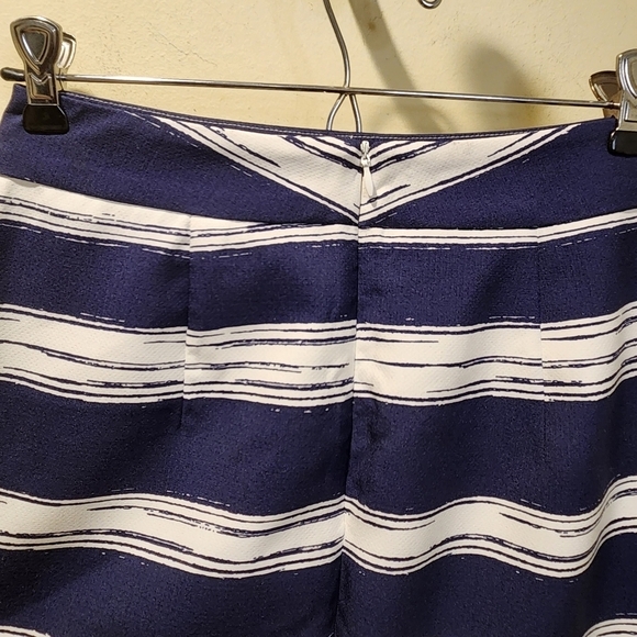 ZARA BASIC COLLECTION  stripes blue and white pencil midi Skirt size S - Picture 6 of 13